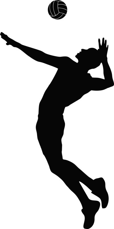 Силуэт волейболиста в прыжке