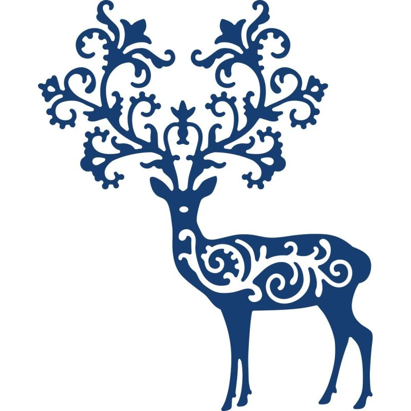 Трафарет оленя с узорами