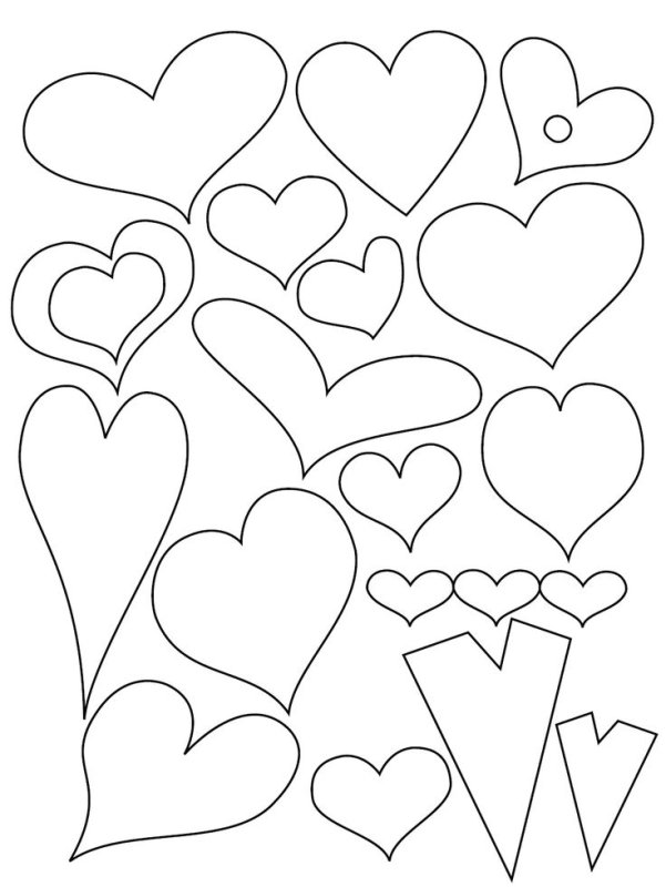 Сердечки шаблоны для вырезания