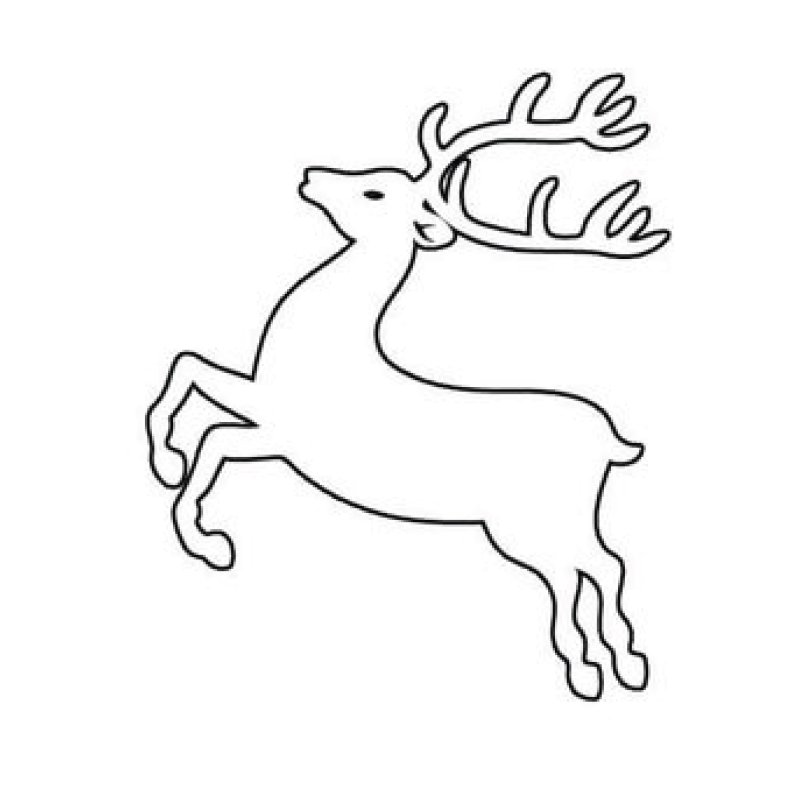Новогодний олень трафарет