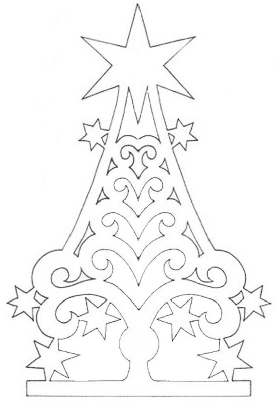 Елочка трафарет