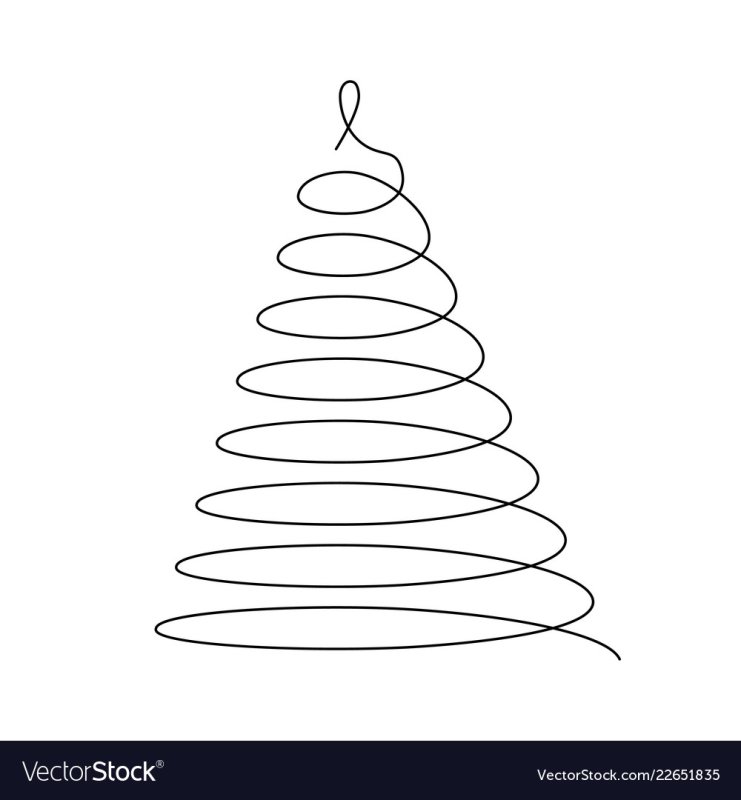 Елка одной линией