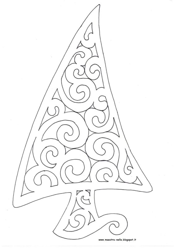 Трафарет елки для вырезания