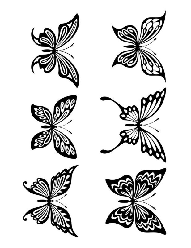 Трафарет бабочки для торта