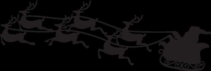 Санта на санях с оленями