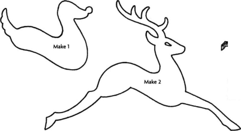 Трафарет оленя для вырезания