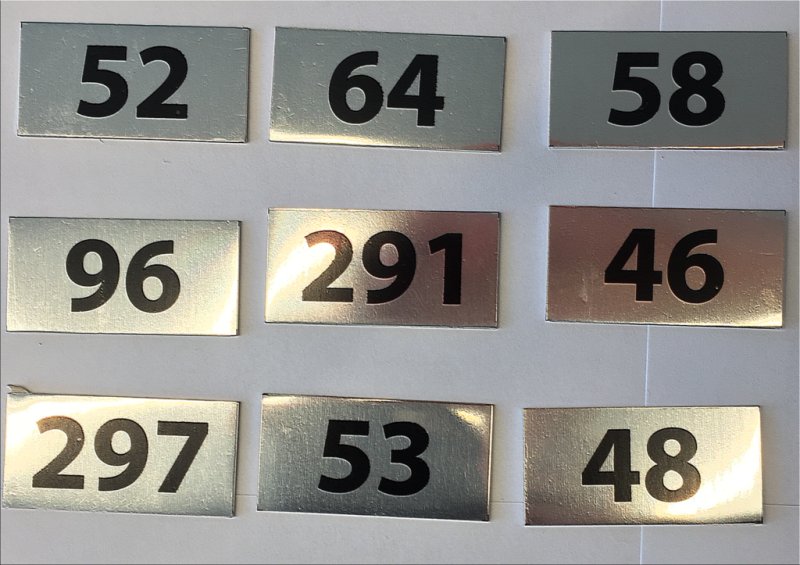 Номера на почтовые ящики в подъезде