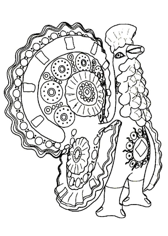 Дымковский индюк раскраска