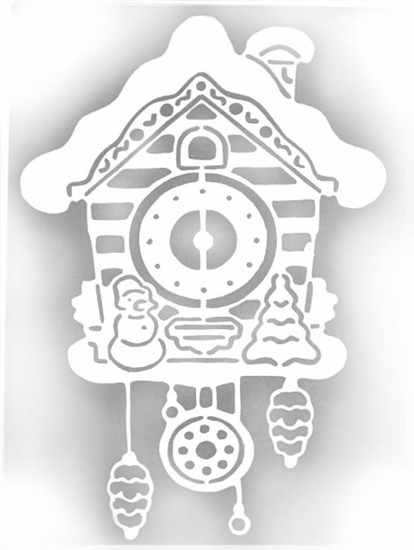 Новогодние часы домик