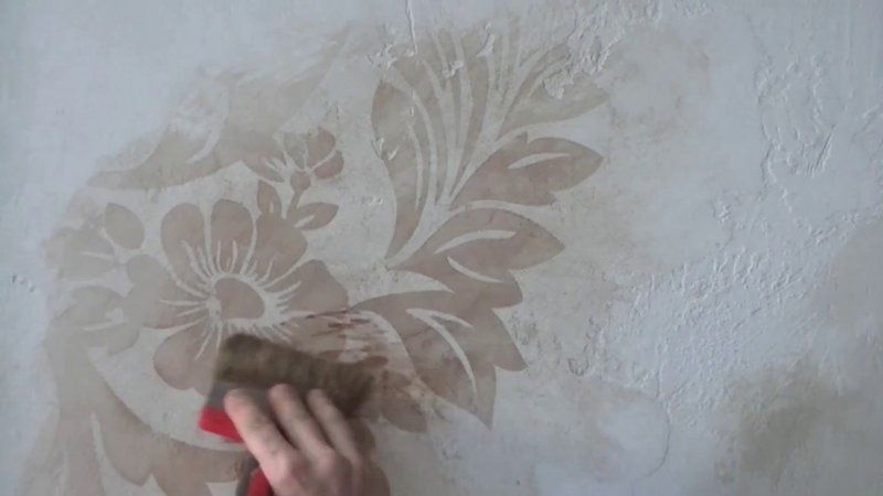 Декоративная штукатурка с тюлем