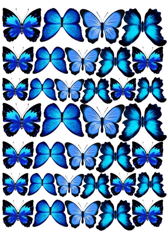 Вафельные бабочки синие