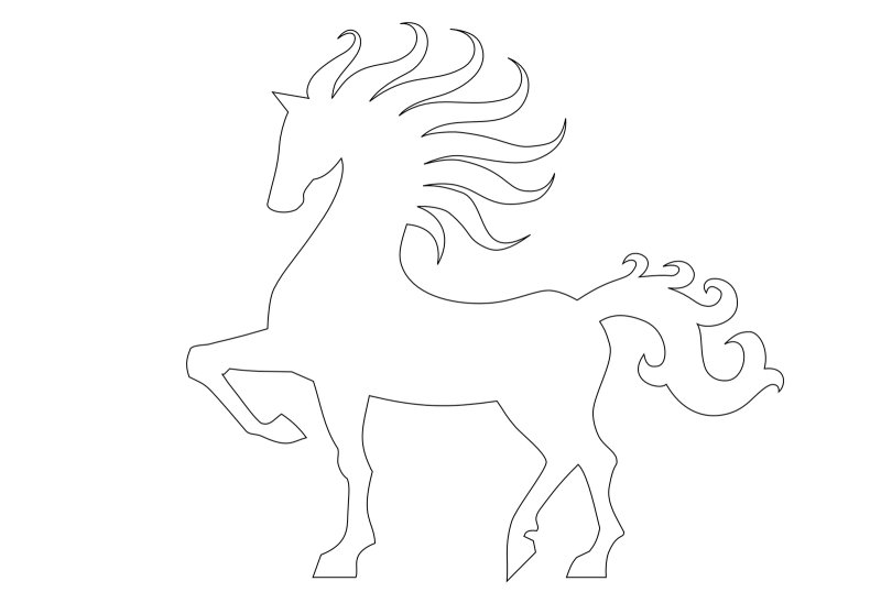 Трафарет лошади на окно