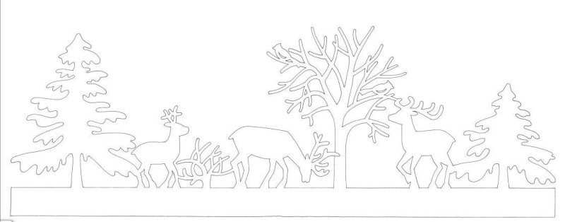 Новогодний декор подоконника трафарет