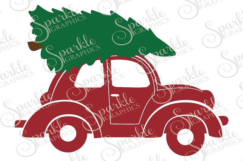 Машинка с елкой трафарет