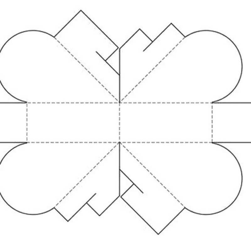 Развёртка коробочки для подарка