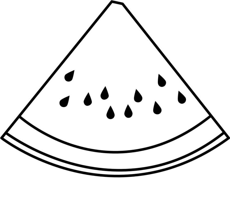 Арбуз раскраска для малышей