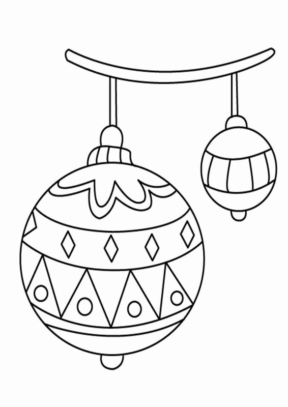 Новогодние шарики раскраска