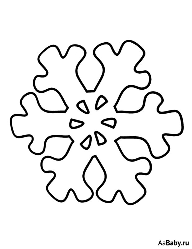 Снежинка раскраска для детей