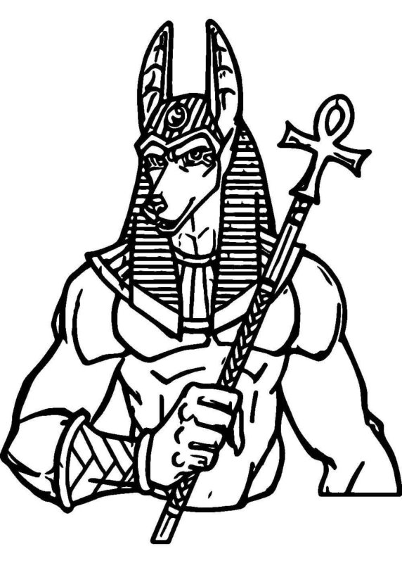 Анубис Бог древнего Египта рисунок