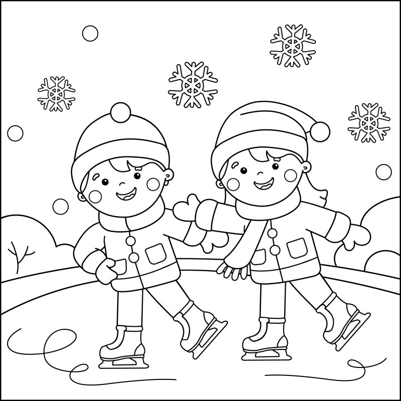 Раскраска. Зимние забавы