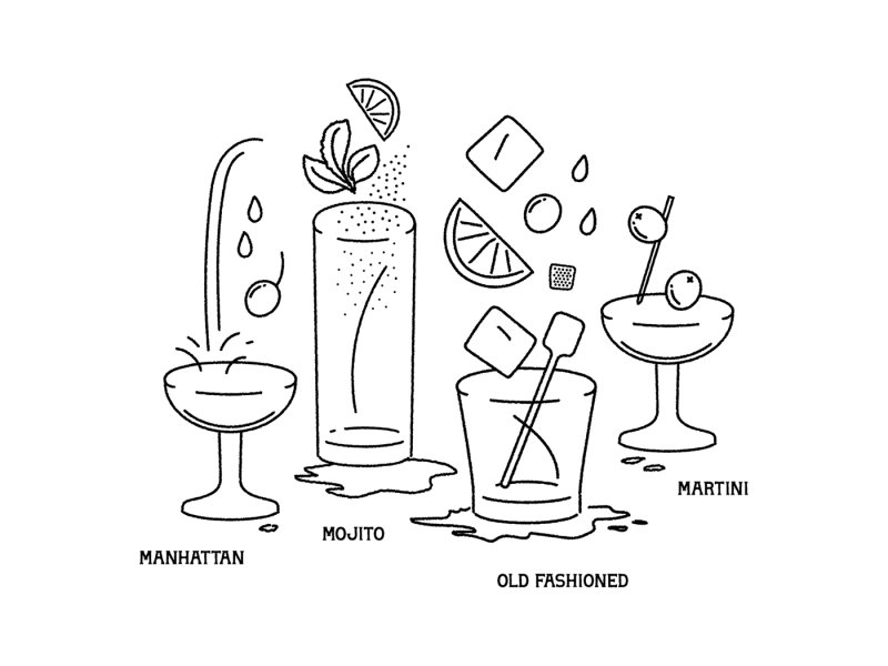 Коктейль рисунок