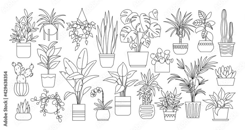 Цветок в горшке вектор