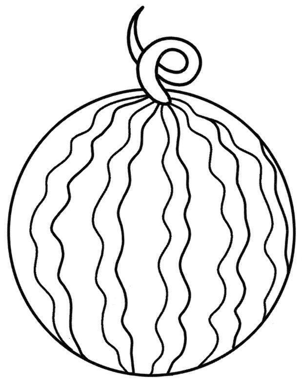 Раскраска Арбуз для детей 3-4