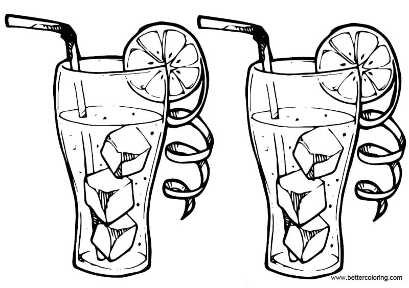 Раскраска коктейль