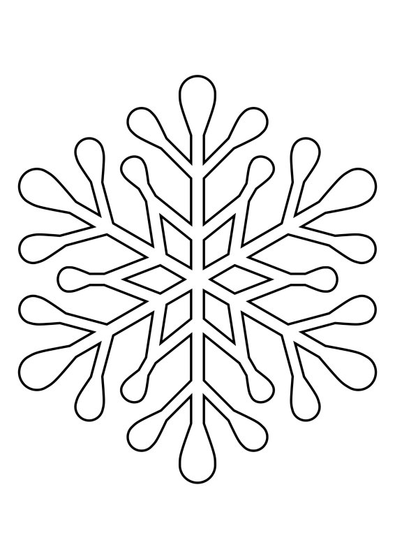 Снежинка раскраска для детей