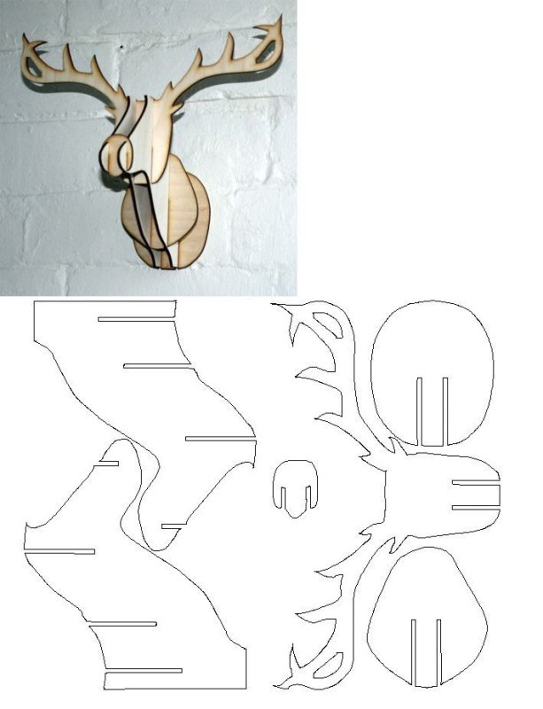 Объемный олень из картона