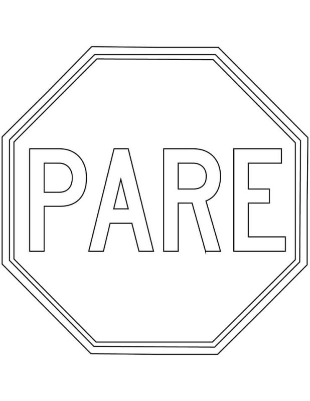 Дорожный знак стоп раскраска