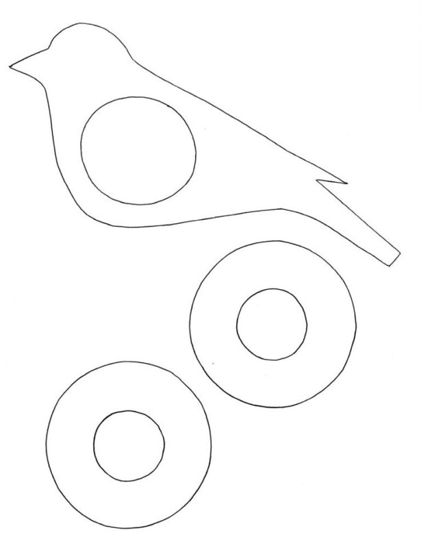 Трафарет снегиря для аппликации