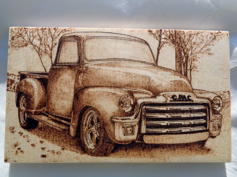 Выжигание по дереву автомобиль