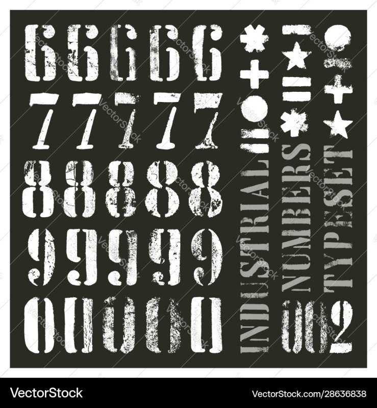 Промышленный трафарет набор букв