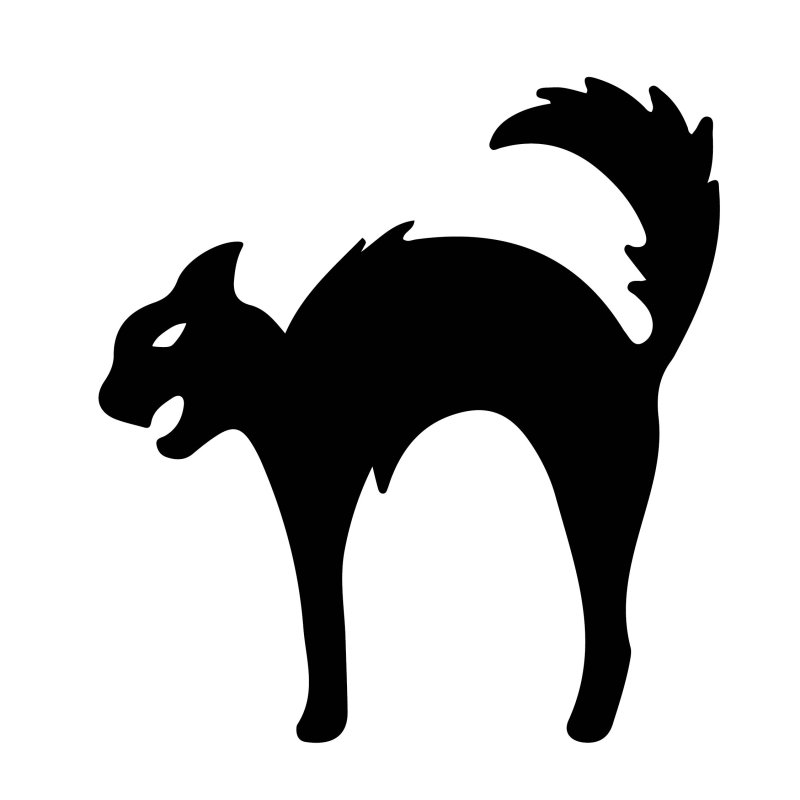 Трафарет кошки на Хэллоуин