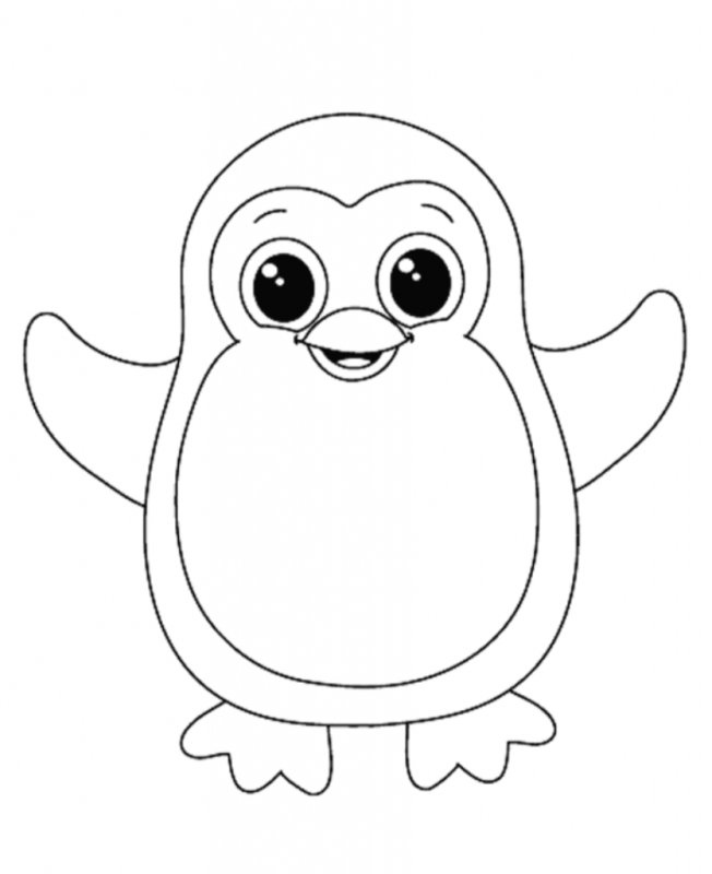 Пингвин раскраска