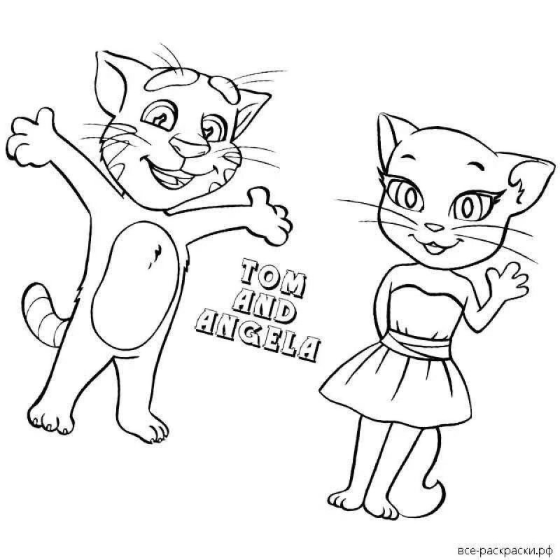 Раскраски том и Анджела герои
