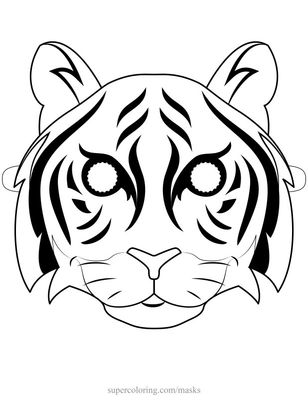Голова тигренка раскраска