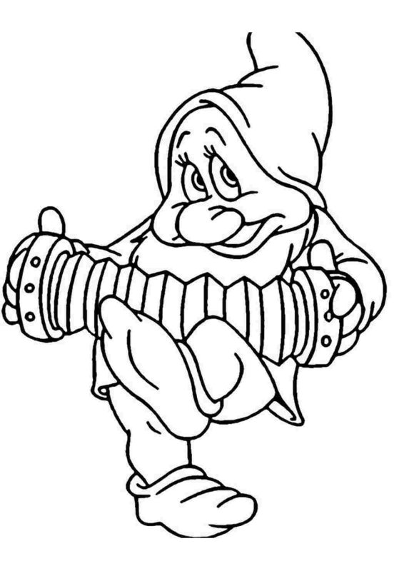 Гном раскраска