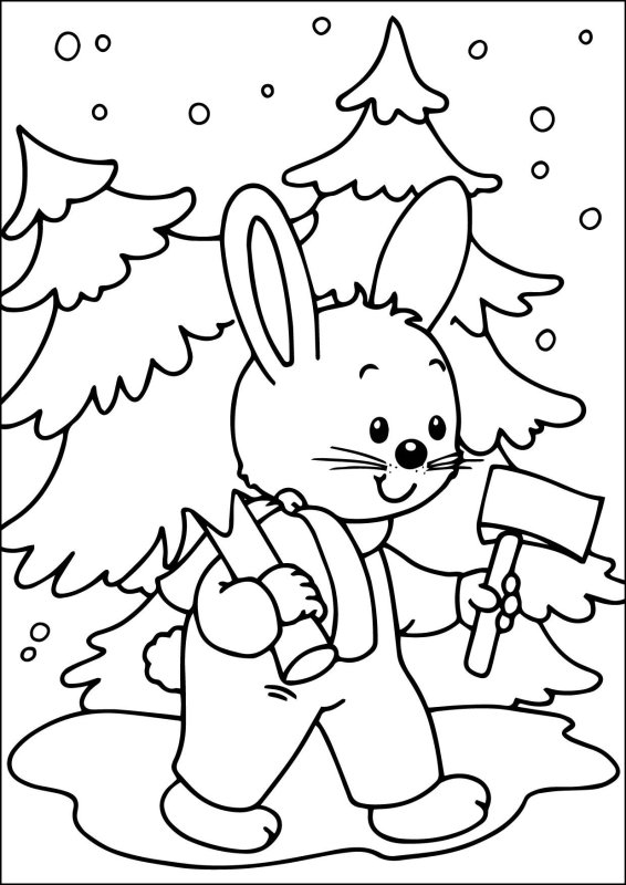 Новогодние раскраски для малышей