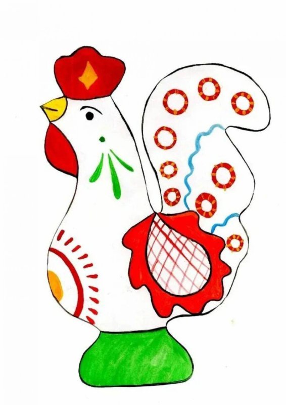 Дымковская игрушка "петух"