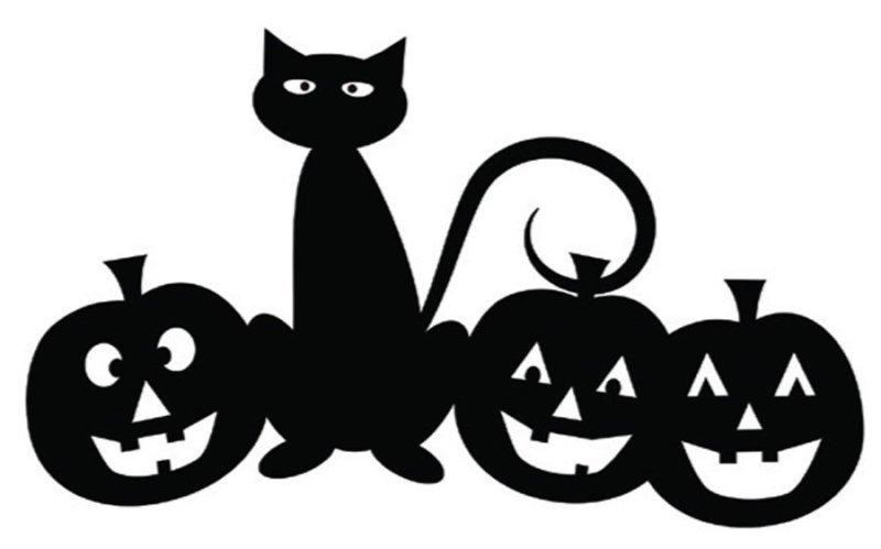Трафарет кота на Хэллоуин