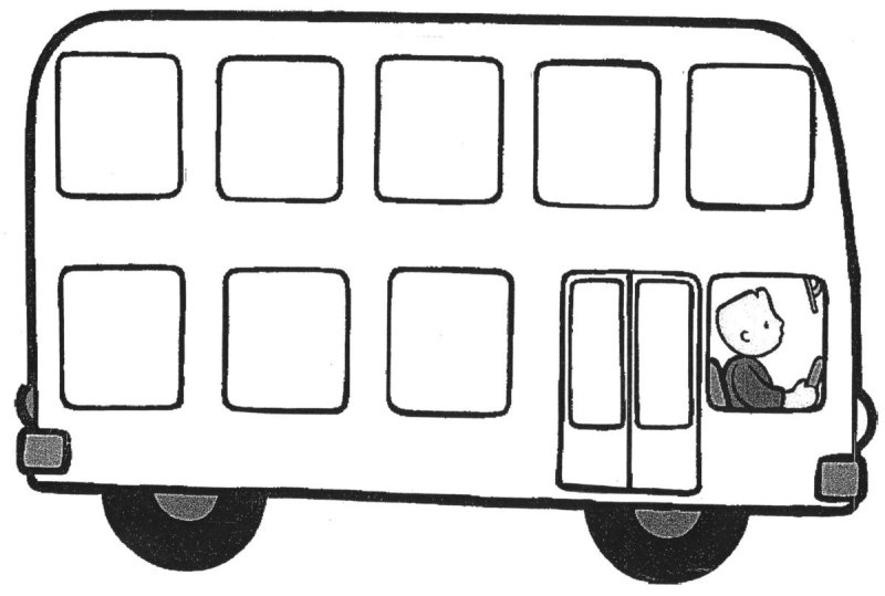 Автобус раскраска для детей