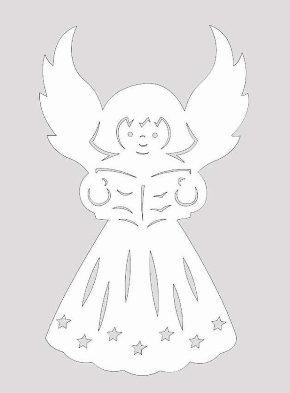 Новогодние ангелочки для вырезания