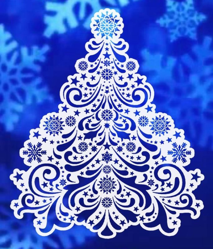 Елка из снежинок на окно