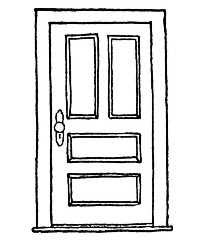 Дверь раскраска для детей