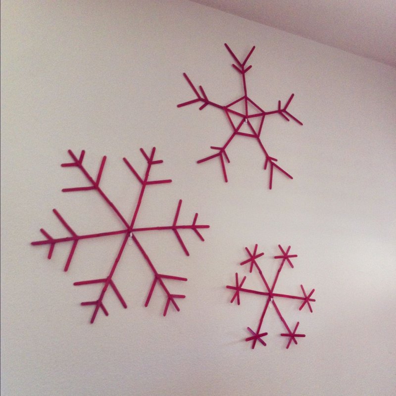 Схема снежинок из палочек
