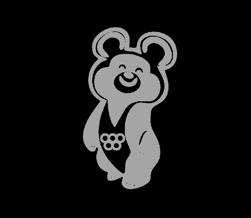Олимпийский мишка 1980 чб
