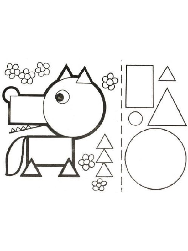 Аппликация из геометрических фигу