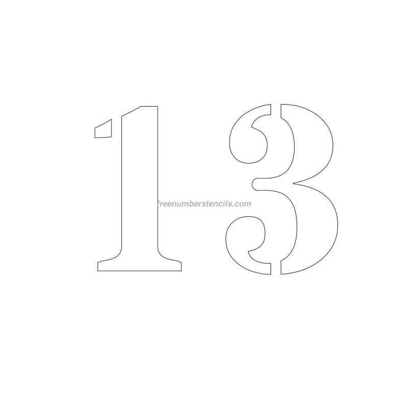 Цифра 13 трафарет для торта